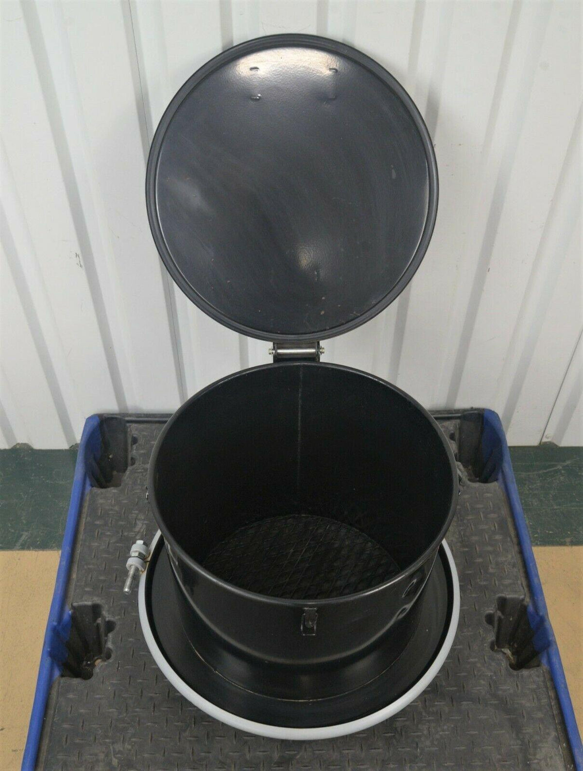 Pig Safe Waste Open Head Drum Funnel w/ Latching Lid & Coarse Screen
