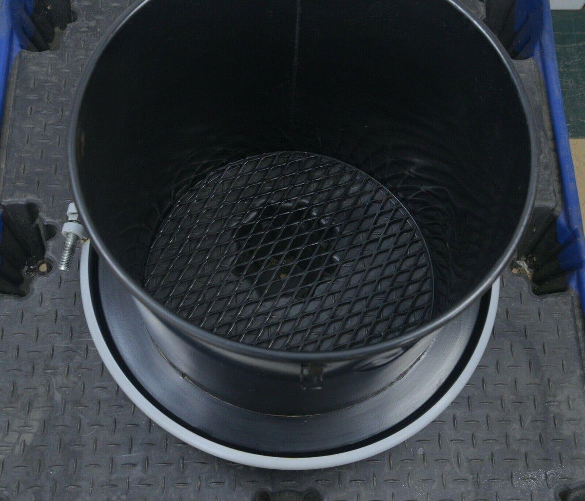 Pig Safe Waste Open Head Drum Funnel w/ Latching Lid & Coarse Screen