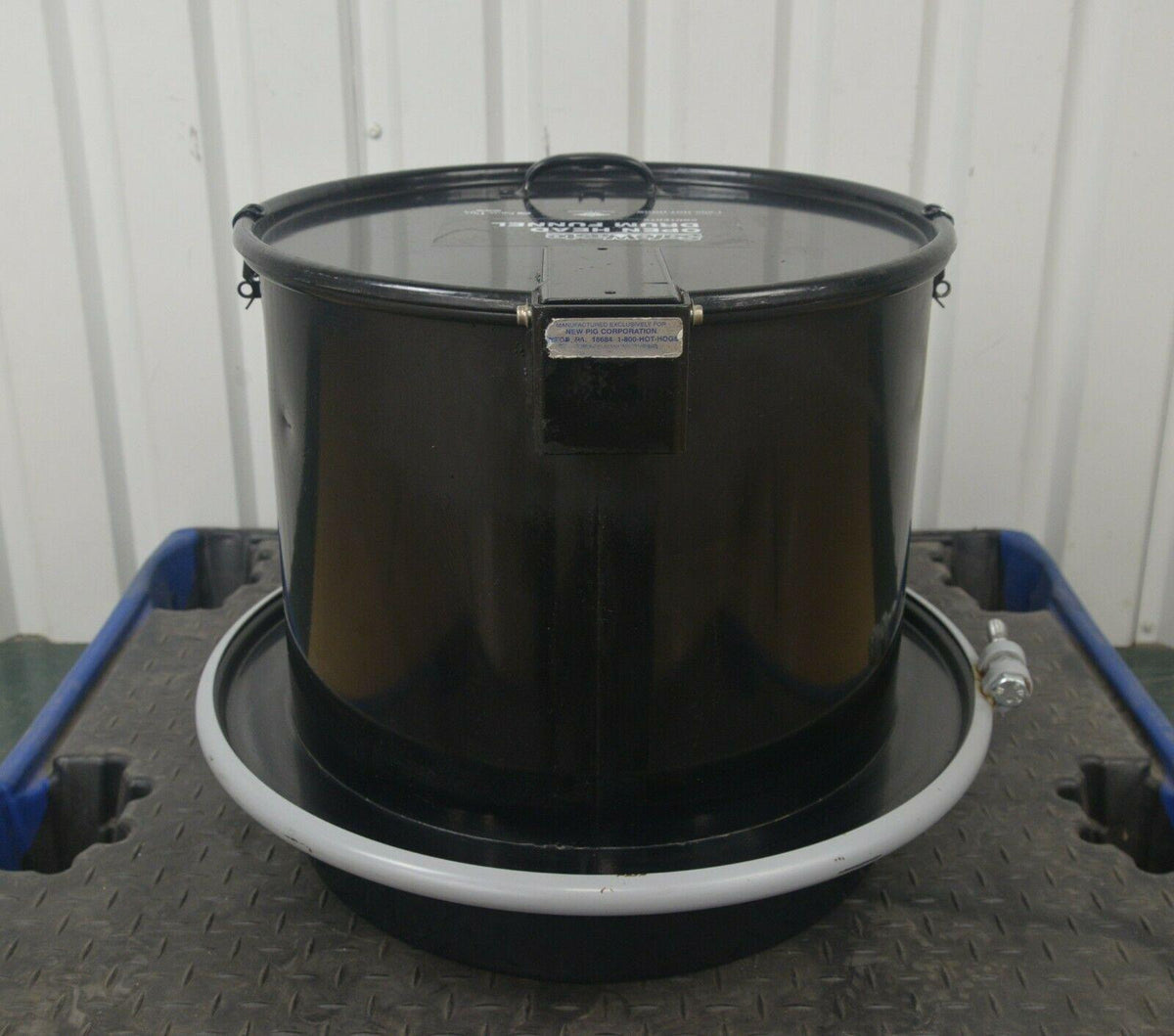 Pig Safe Waste Open Head Drum Funnel w/ Latching Lid & Coarse Screen