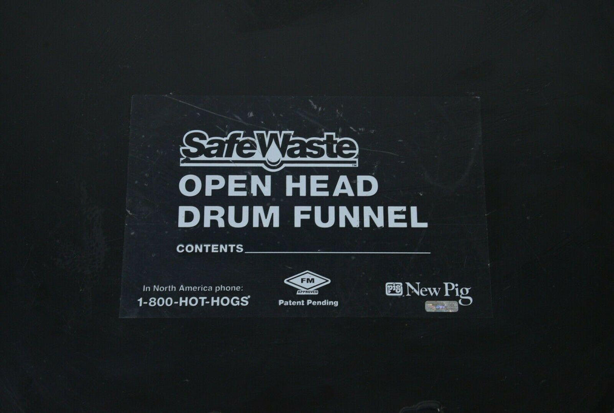 Pig Safe Waste Open Head Drum Funnel w/ Latching Lid & Coarse Screen