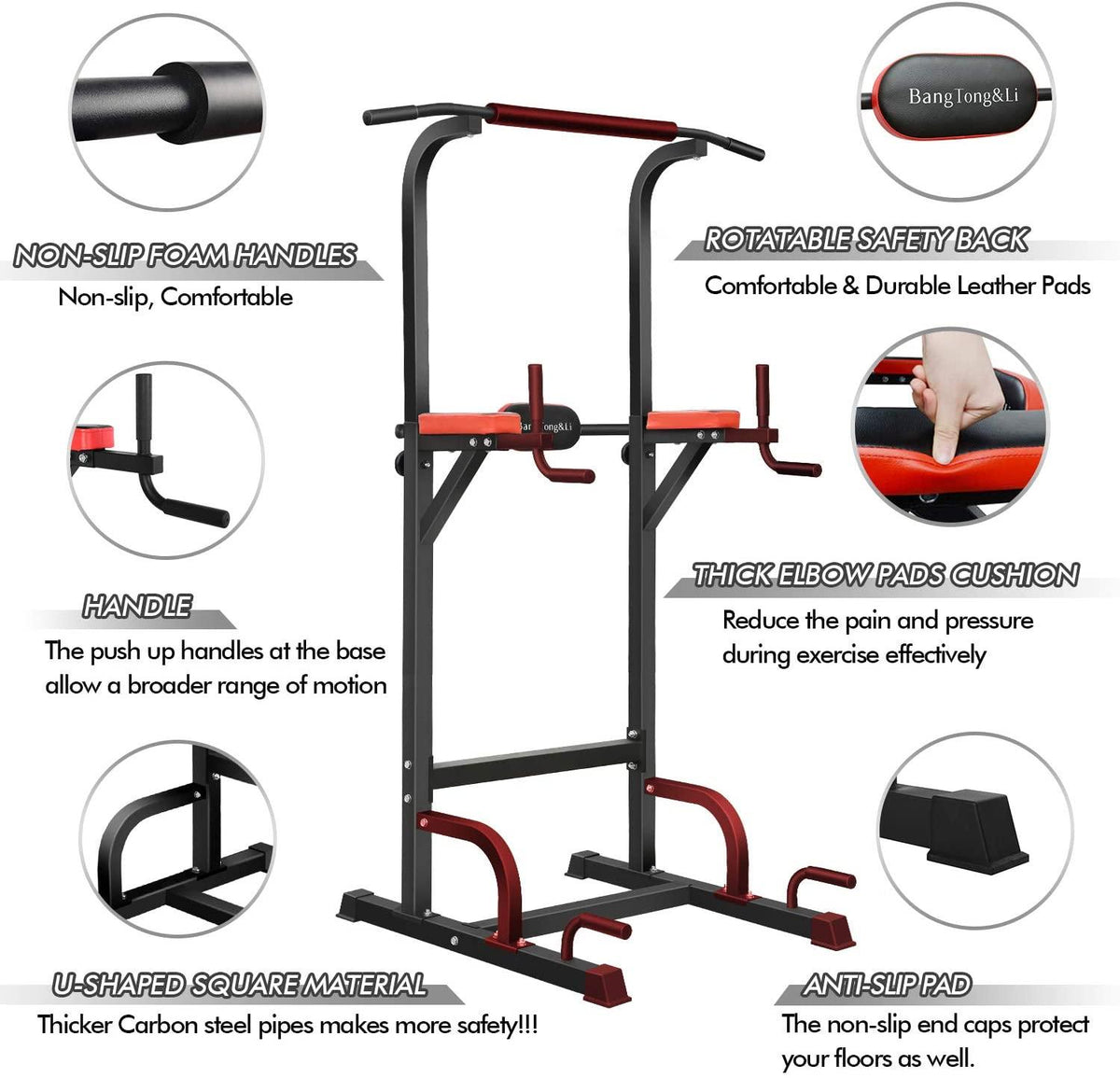 BangTong&amp;Li Power Tower,Adjustable Multi-Function Home Fitness Equipment in Sports &amp; Outdoors,Black