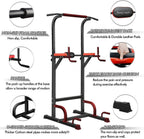 Power Tower Dip/Pull Up Station Multi-Function Workout Equipment for Home Gym Training Fitness Exercise 8 Levels Adjustable Height