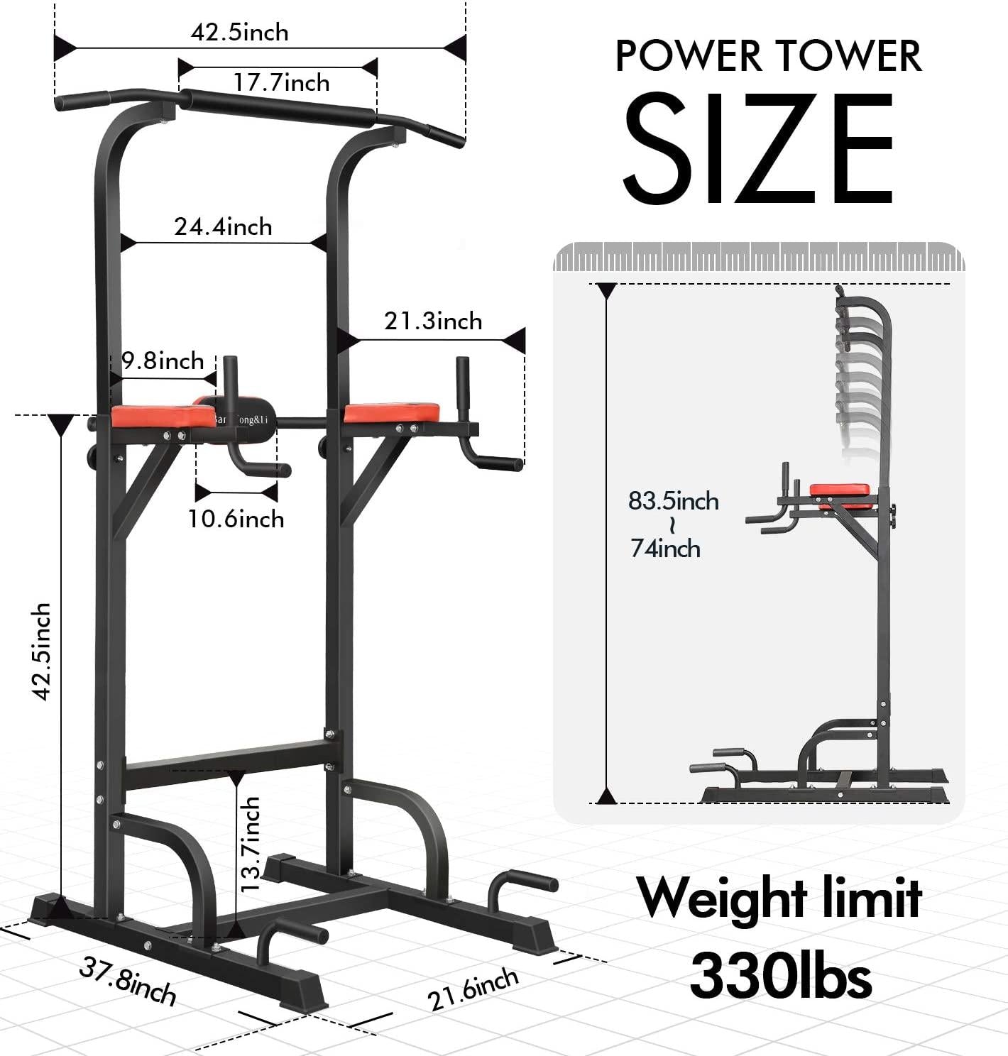 BangTong&amp;Li Power Tower,Adjustable Multi-Function Home Fitness Equipment in Sports &amp; Outdoors,Black
