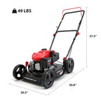 EasyCut 18-Inch Gas Lawn Mower, 144cc 4-Cycle Engine, Walk-Behind Push Lawn Mower, Side Discharge, 5-Position Height Adjustment, Ideal for Small Yards