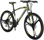 OBK X1 27.5 Wheels Mountain Bike Daul Disc Brakes 21 Speed Mens Bicycle Front Suspension MTB (Yellow Mag Wheels)