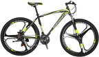 OBK X1 27.5 Wheels Mountain Bike Daul Disc Brakes 21 Speed Mens Bicycle Front Suspension MTB (Yellow Mag Wheels)
