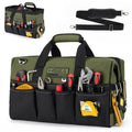 Heavy Duty Tool Bag 20 Pockets, 16-Inch Portable Tool Box Organizer | Waterproof, Wide Mouth, LarStoraToolbag for Electrician, Tradesman, with Adjustable Shoulder Strap, Soft Handle