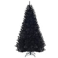 Gymax Holiday Black Hinged Pine Christmas Tree, 7.5'