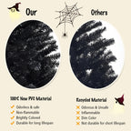 Gymax Holiday Black Hinged Pine Christmas Tree, 7.5'