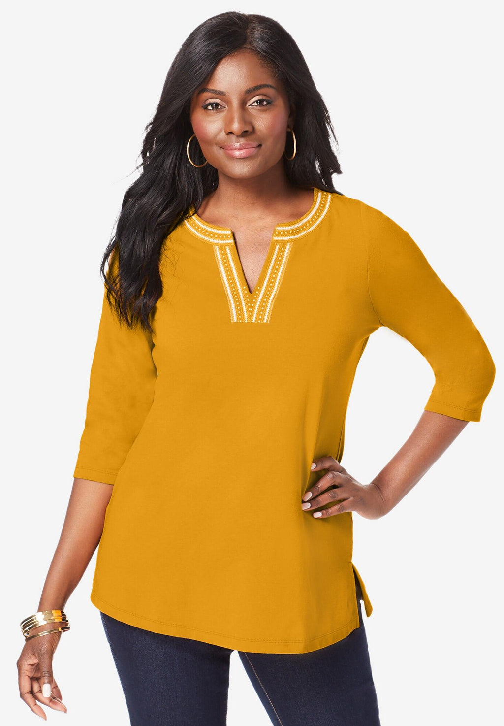 notch neck tunic