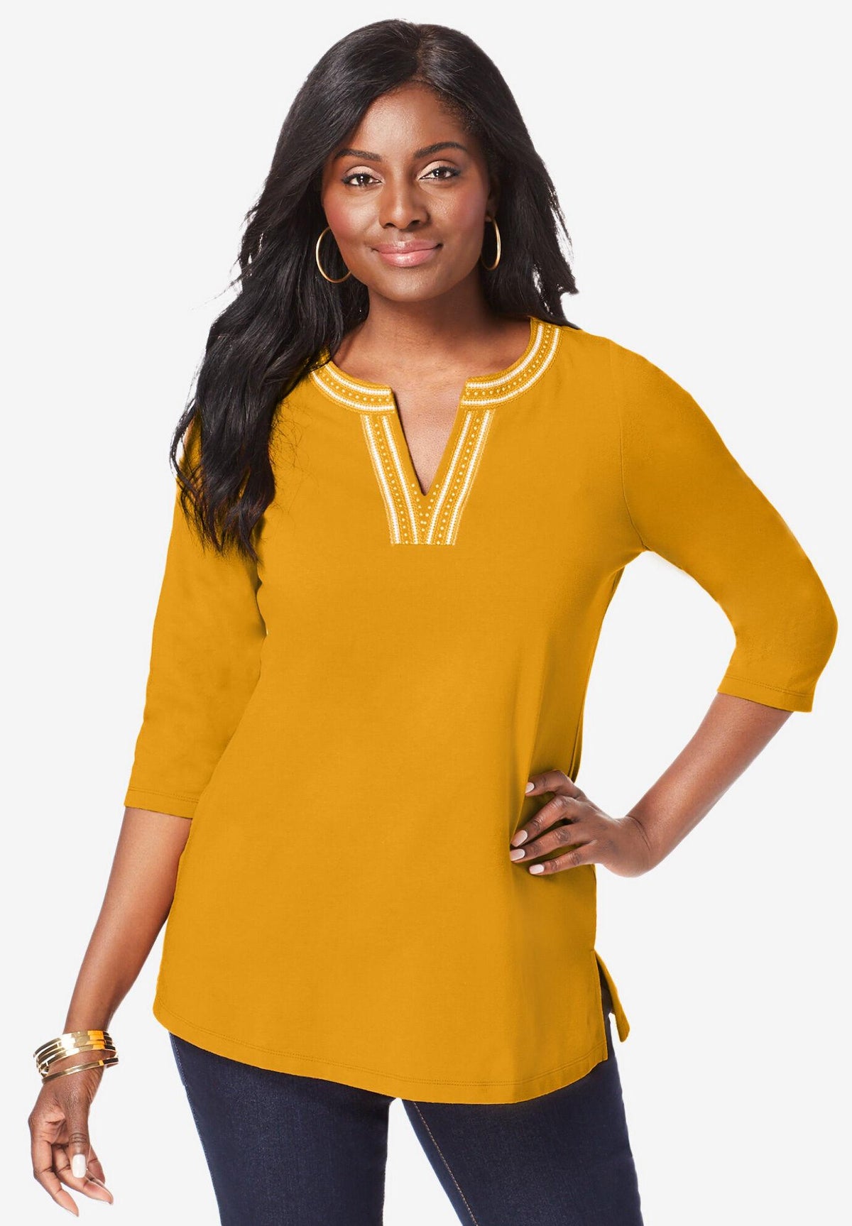 notch neck tunic