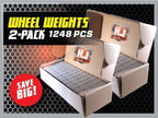 6 X 9 LB BOXES 1/4 OZ. STICK-ON ADHESIVE TAPE WHEEL WEIGHTS TOTAL 3456 PIECES