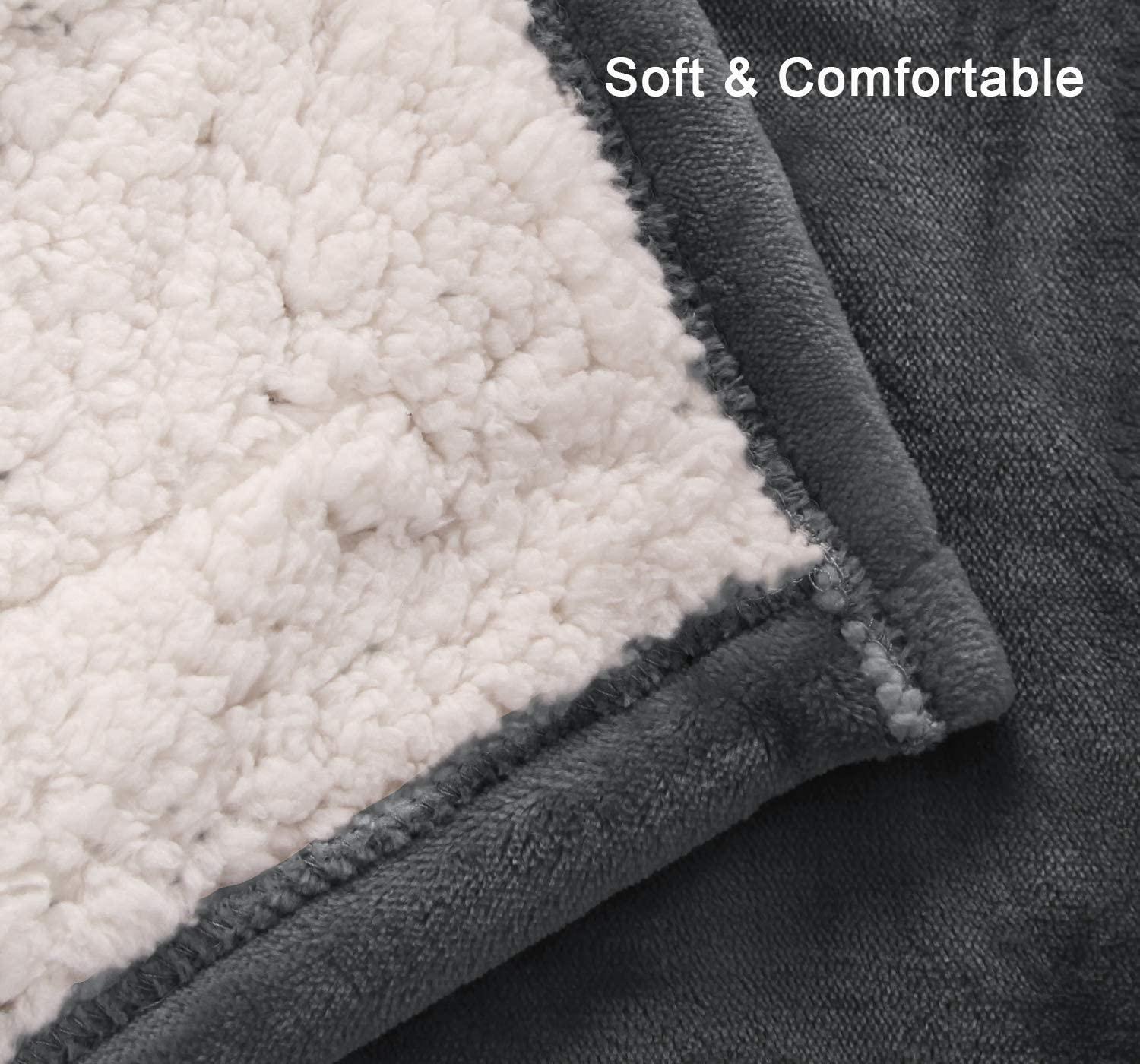 Queen Electric Blanket Sherpa and Reversible Flannel Washable Heated Comfortable Blanket with 10 Heat Settings/Safety 10 Hours Auto-Off Dual Controllers (84x90''Grey)
