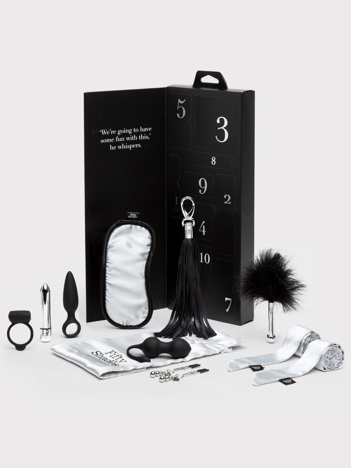 Fifty Shades of Grey Pleasure Overload 10 Days of Play Gift Set, Black