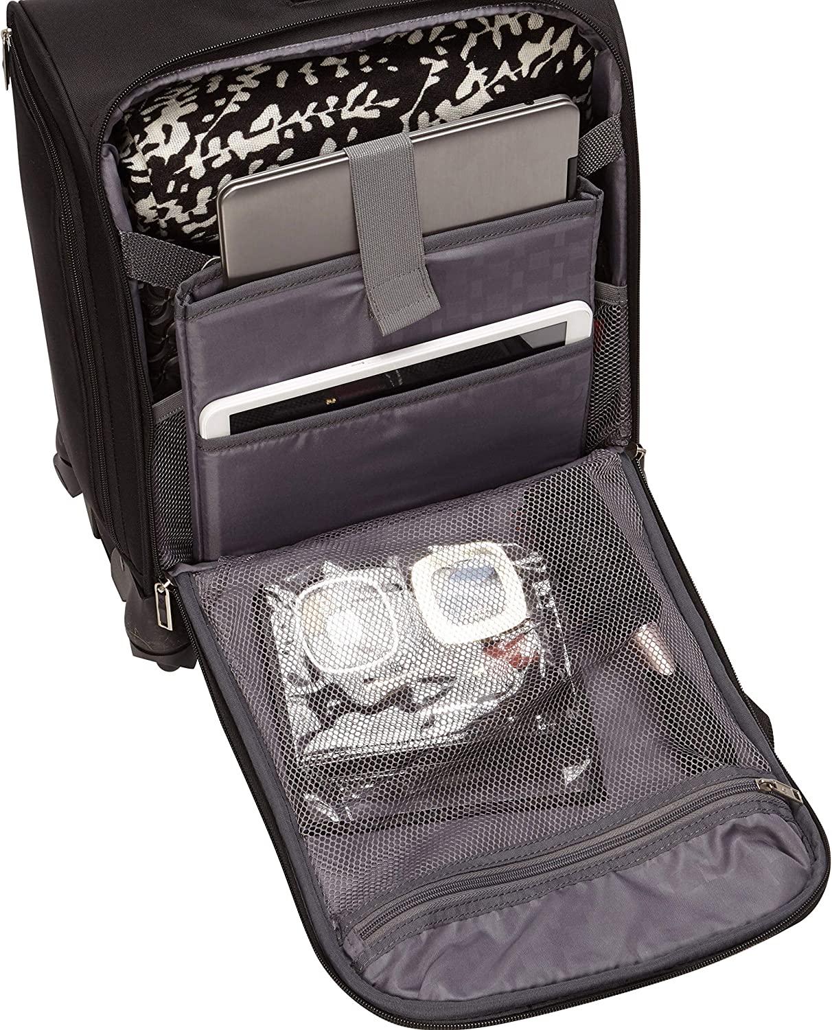 Underseat Carry-On Spinner with USB Port, Jet Black, One Size