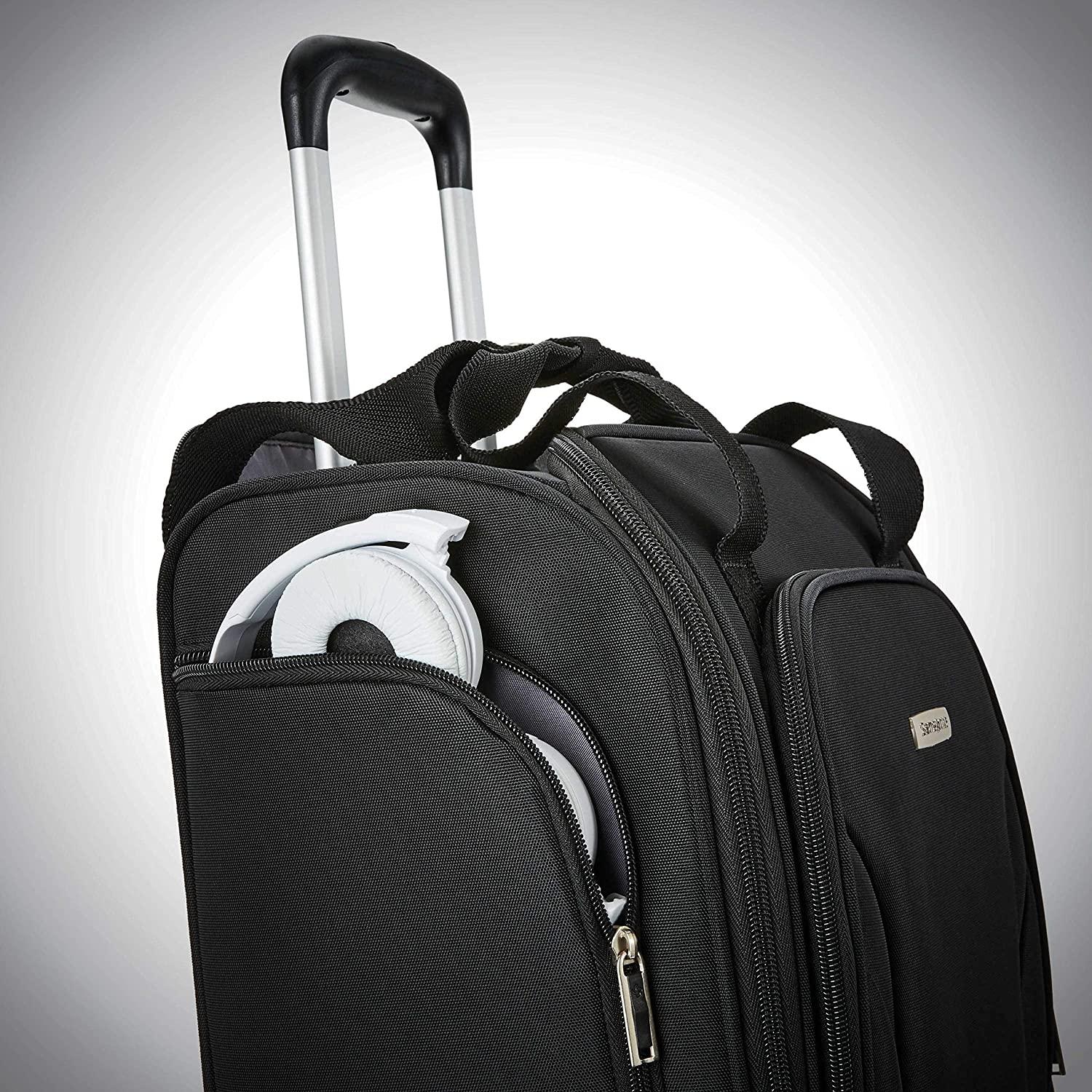 Underseat Carry-On Spinner with USB Port, Jet Black, One Size