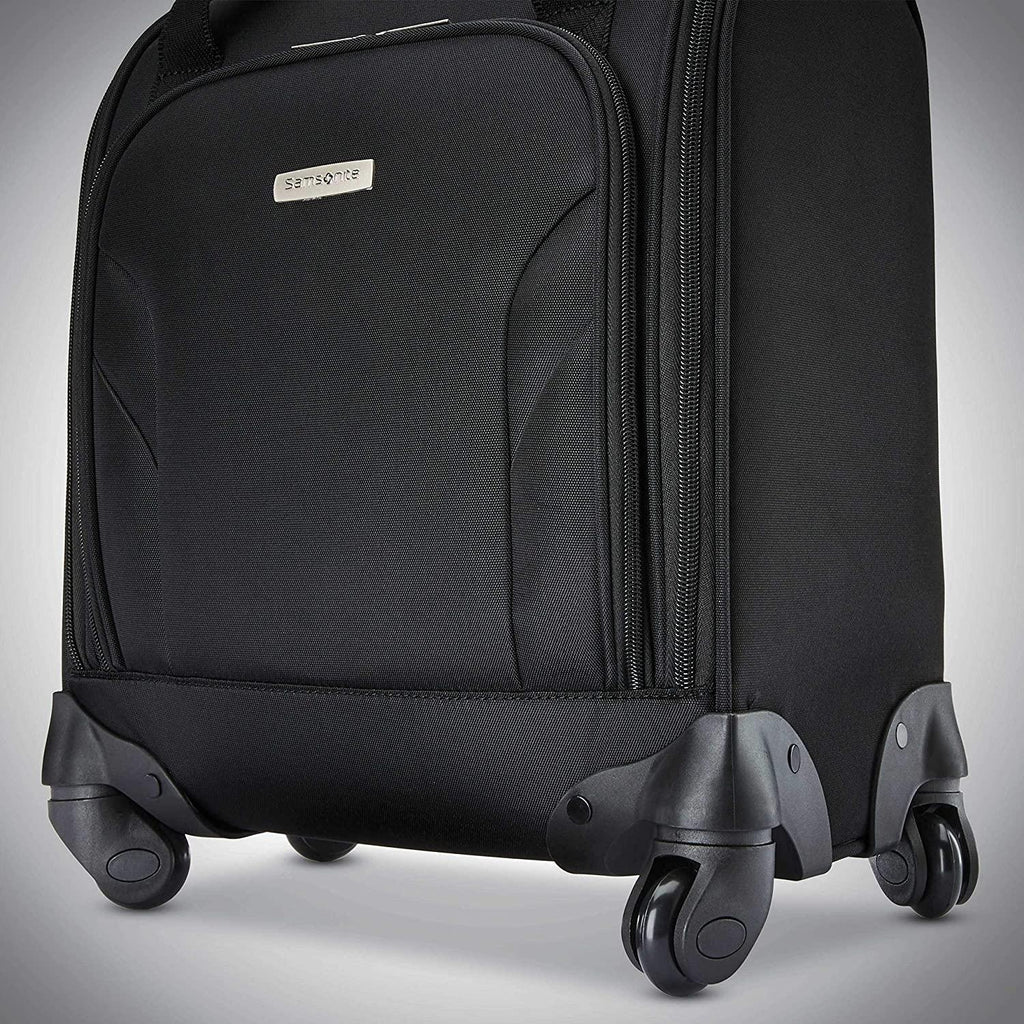 Underseat Carry-On Spinner with USB Port, Jet Black, One Size