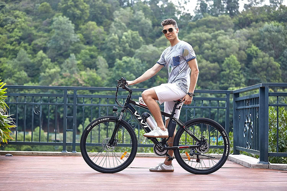 VIVI 350/500W Electric Mountain Bike 26" E-Bike 36/48V 8/12.5Ah Removable Battery E-Bike 32MPH 21 Speed Gears Adult E-Bike Commuter Bike