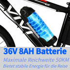 VIVI 350/500W Electric Mountain Bike 26" E-Bike 36/48V 8/12.5Ah Removable Battery E-Bike 32MPH 21 Speed Gears Adult E-Bike Commuter Bike