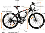 VIVI 350/500W Electric Mountain Bike 26" E-Bike 36/48V 8/12.5Ah Removable Battery E-Bike 32MPH 21 Speed Gears Adult E-Bike Commuter Bike