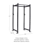Fitness T-3 Series Power Rack 91" H 36" D with 4 Weight Holders