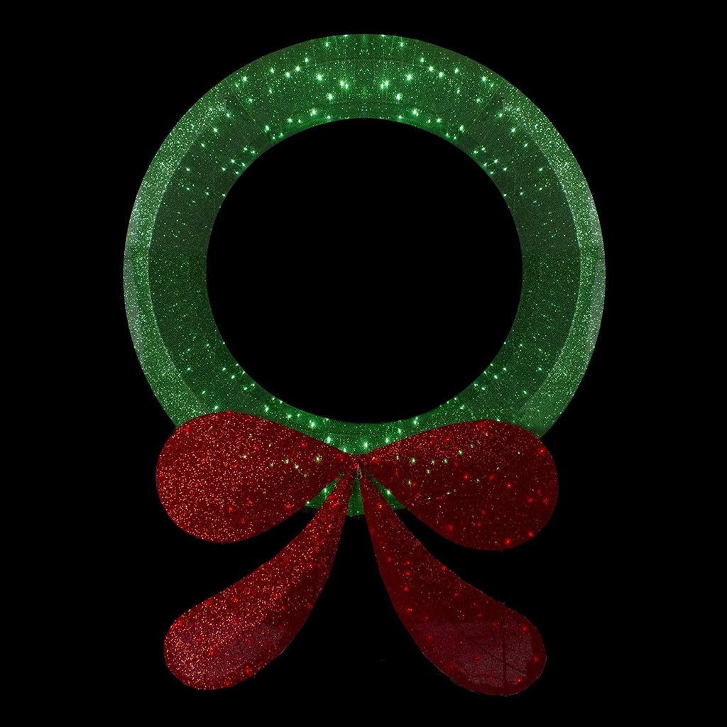 Northlight 48" Commercial-Sized Lighted Tinsel Christmas Wreath Outdoor Decoration