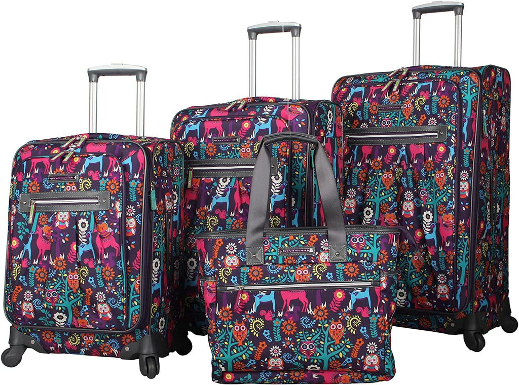 Luggage Set 4 Piece Suitcase Collection With Spinner Wheels For Woman (Wildwoods)