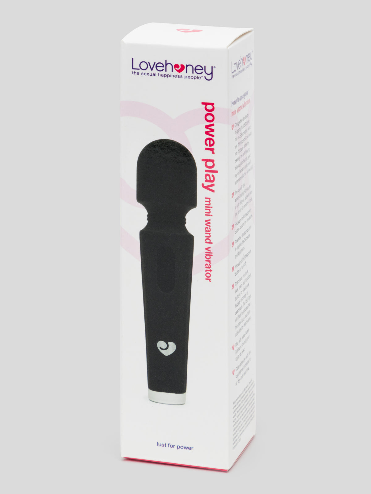 Lovehoney Power Play Rechargeable Mini Wand Vibrator, Black