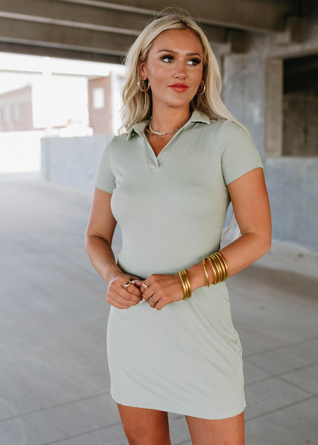 ribbed mini dress