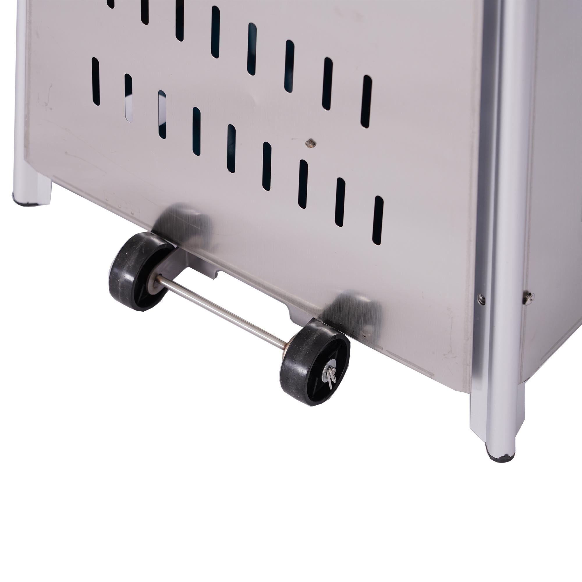 Outdoor Patio Propane Space Heater - 48,000 Btu Pyramid Propane Heater, Outdoor Heater,Portable Heater,Patio Heater Propane,W/ Wheels,Protective Cover(Silver)