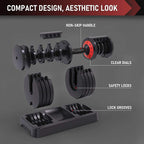 RitFit 11-55 lbs Adjustable Dumbbell for Strength Training, Fast Adjust Weight by Twisting Handle