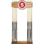 North Carolina State 30 in. Wooden Billiard Cue Rack with Mirror