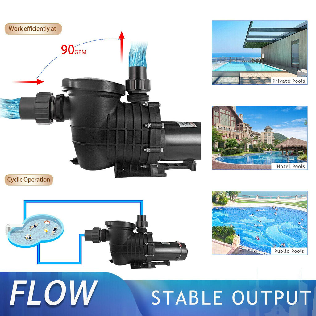 1-2.0hp swimming pool water pump outdoor above ground strainer motor 750-1500w