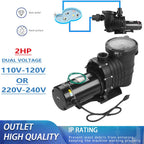 1-2.0hp swimming pool water pump outdoor above ground strainer motor 750-1500w
