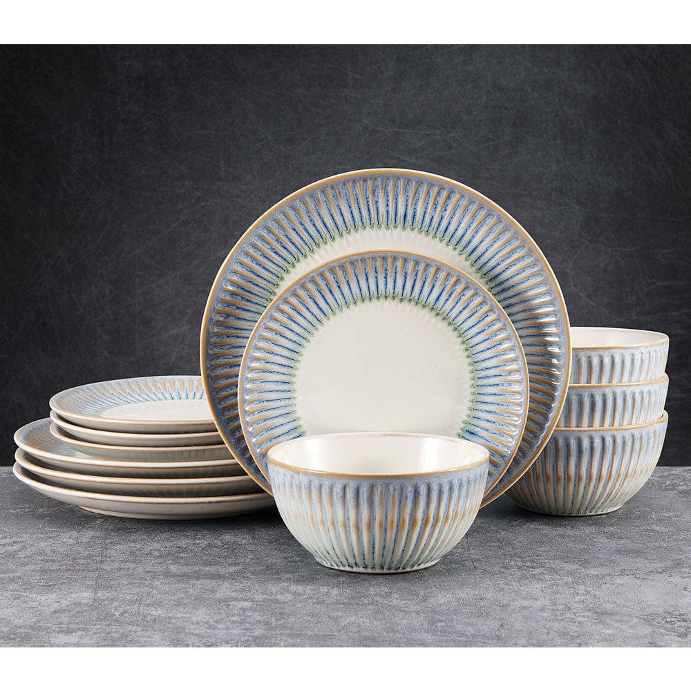 Hensley Blue 12 Piece Dinnerware Set, Service for 4