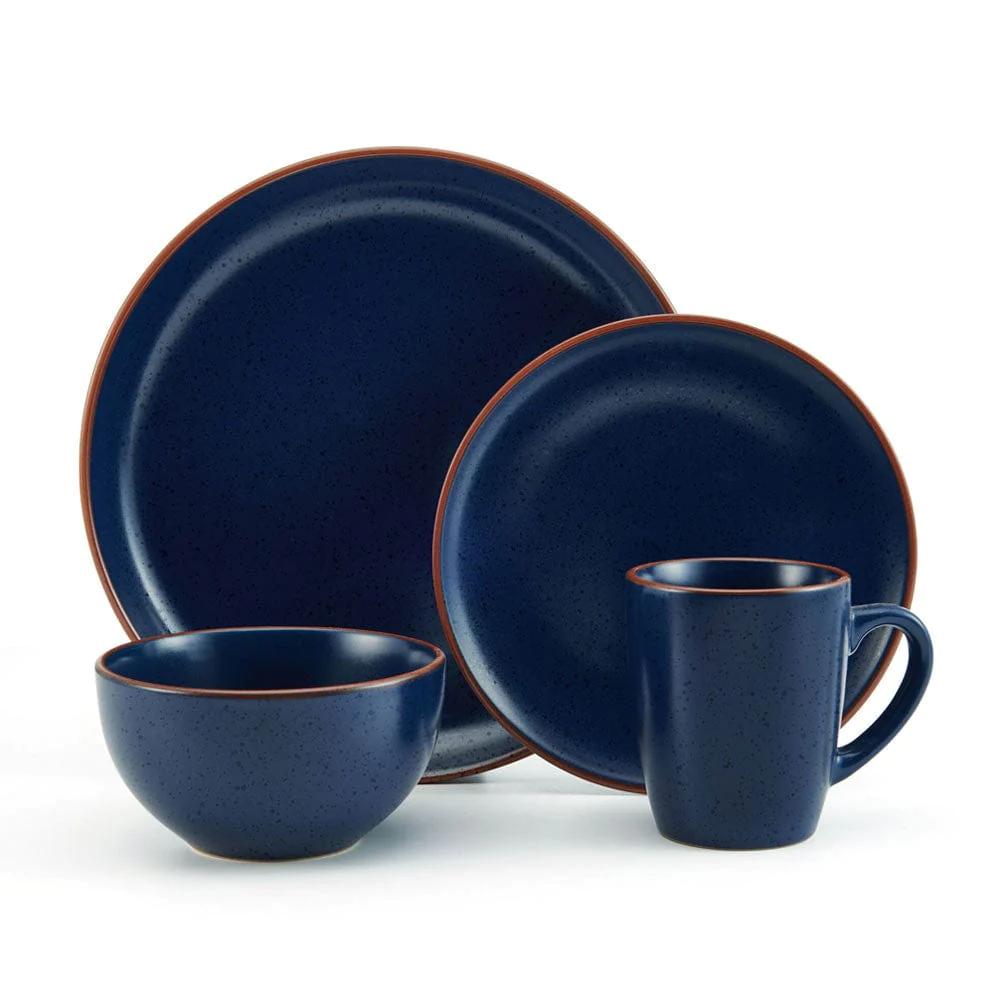 Hunter Blue 16 Piece Dinnerware Set, Service for 4
