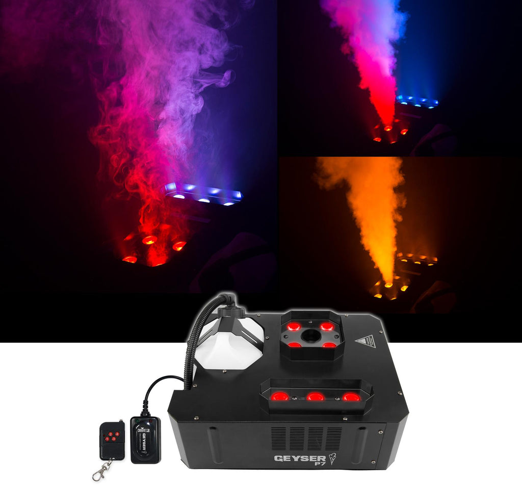 Chauvet DJ GEYSER P7 DMX Fog Machine RGBA+UV LED Effects+Remote+DMX Controller