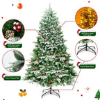 6.5 ft. Pre-Lit LED Slim Fraser Fir Artificial Christmas Tree with 450 White Lights Spruce Tree
