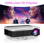 6000lm led home theater projector full hd proyector big screen movie tv hdmi usb