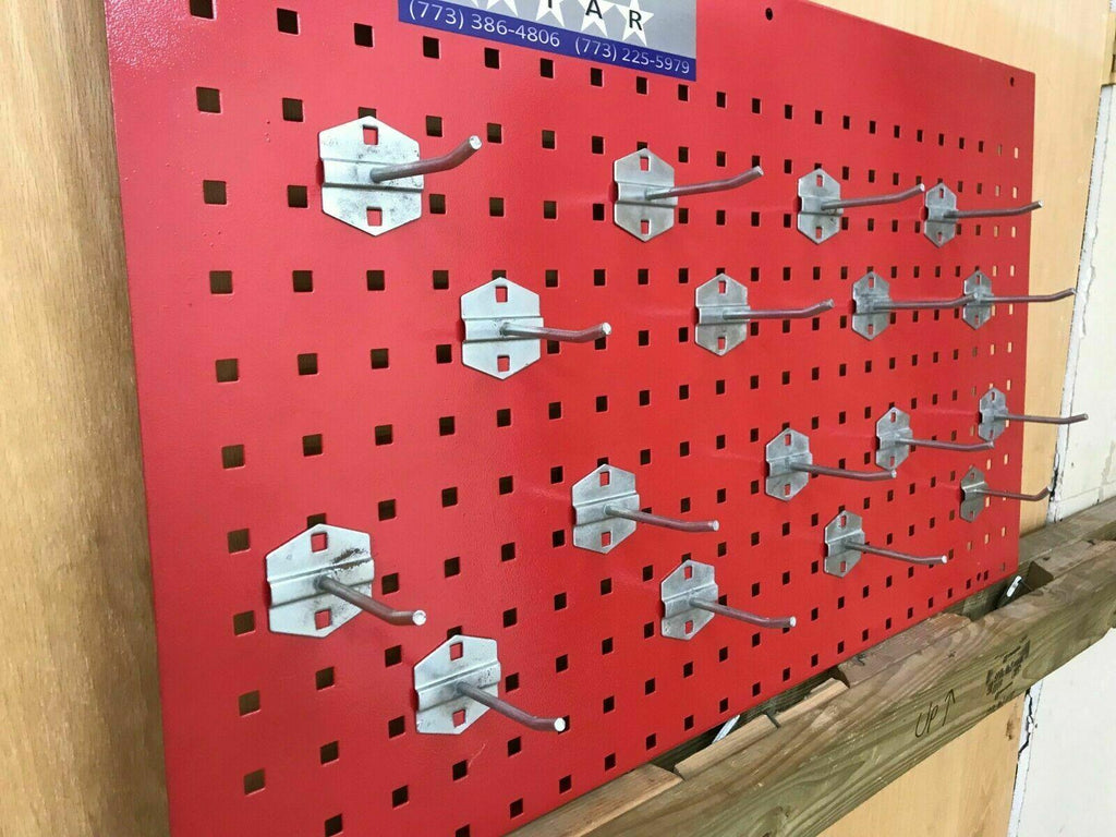AUTO BODY FRAME MACHINE WALL MOUNT TOOL AND CLAMP BOARD WITH 17 HANGERS!!