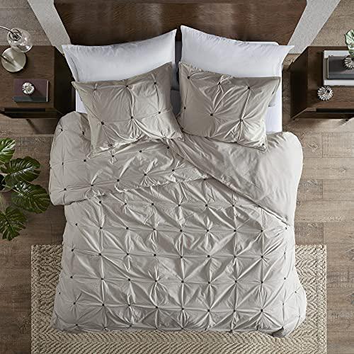 INK+IVY Masie 3 Piece Elastic Embroidered Cotton Comforter Set Full/Queen