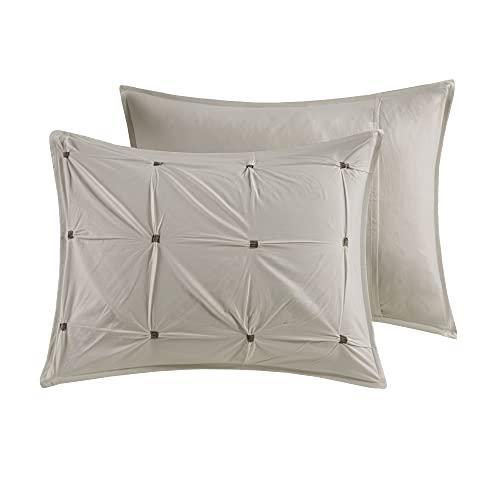 INK+IVY Masie 3 Piece Elastic Embroidered Cotton Comforter Set Full/Queen