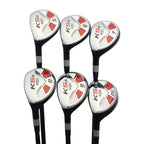 LEFT HANDED Majek Golf +2 inch Over XL Big &amp; Tall Senior Men’s All Hybrid Partial Set: #5, 6, 7, 8, 9, PW Senior Flex Utility “A” Flex Club (Tall 6'3"+ / +2" Over) Premium Men's Arthritic Grip