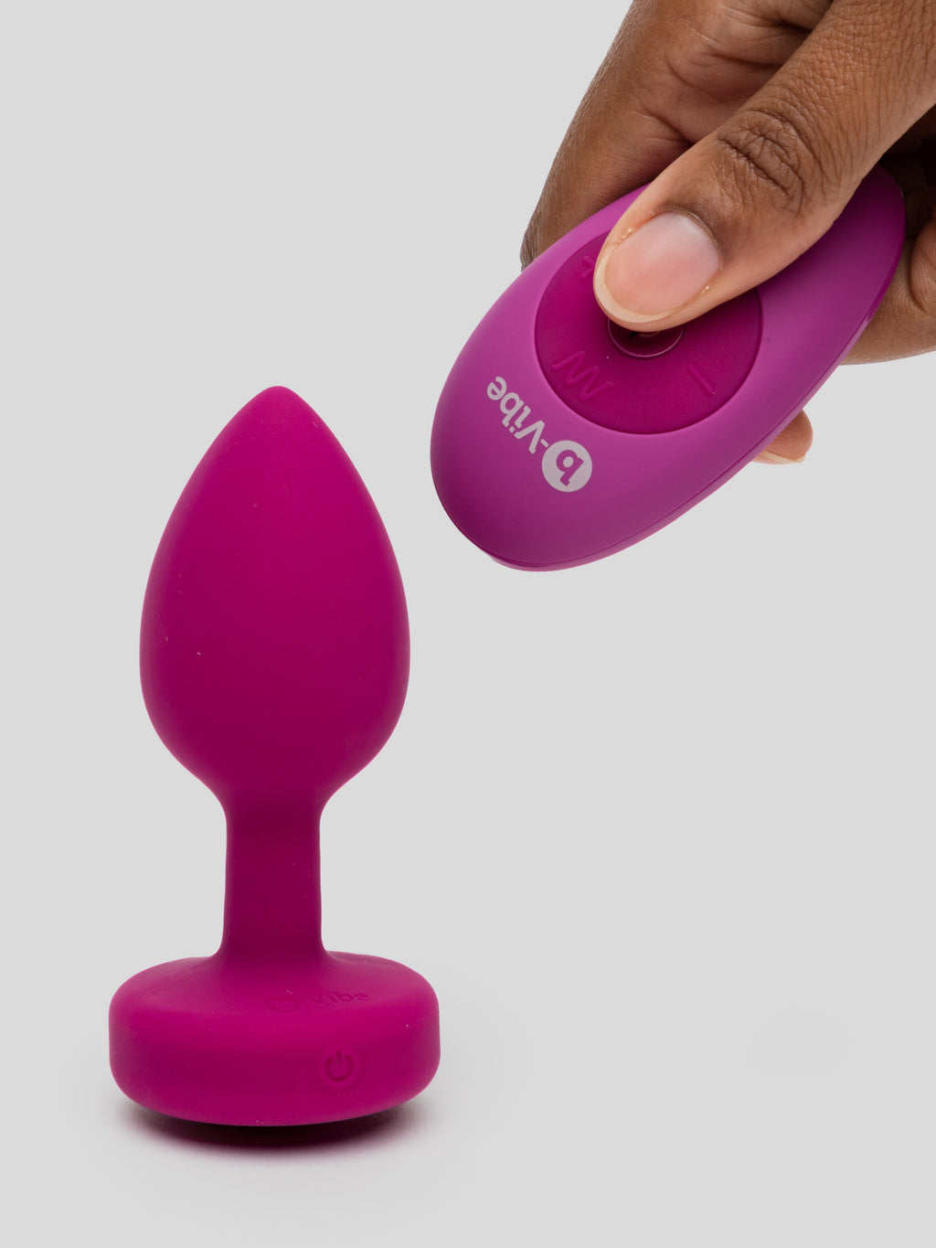 B-Vibe Remote Control Rechargeable Vibrating Silicone Jewelled Butt Plug , Pink