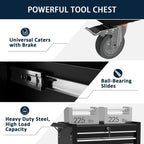 7-Drawer Metal Rolling Tool Chest with Wheels,Tool StoraCabinet with LocSystem，Toolbox with Wheels for Garage,Workshop, Repair Shop(Black, 7-Drawer)