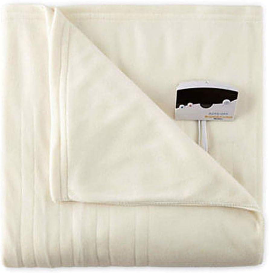 Biddeford 1001-9052106-757 Comfort Knit Fleece Electric Heated Blanket Full Natural