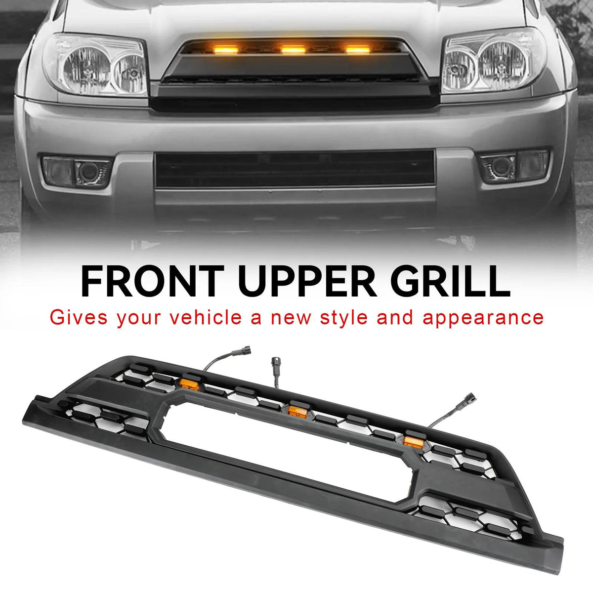 2002-2005 Toyota 4Runner All Models TRD PRO Style W/Led Light Front Bumper Grill Generic