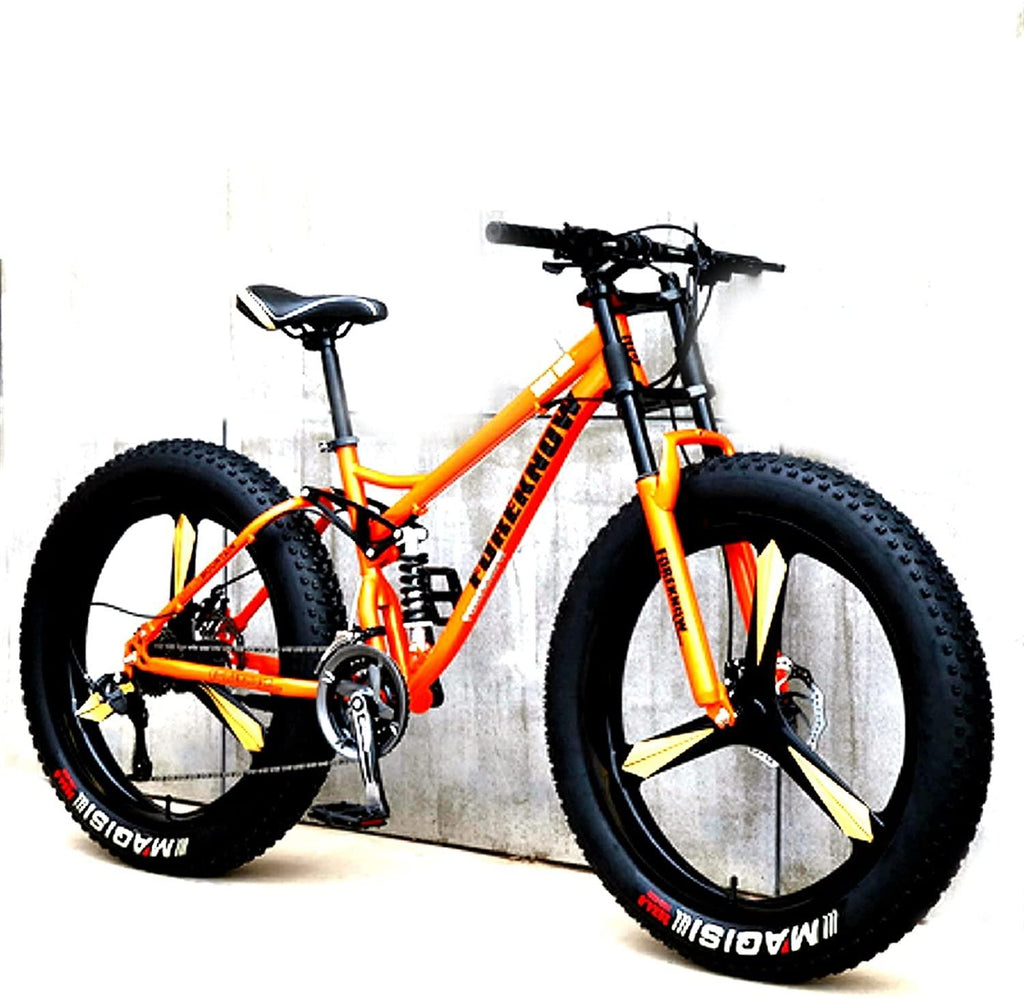 CHICAI Beach Snow Fat Bike Adult 26-inch Mountain Cross-Country High-Carbon Steel Ultra-Wide Tire Sports Bike 21-30 Speed Low-Speed Racing Student Bike (Size : 24-Speed)