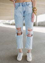 threaded boyfriend jeans