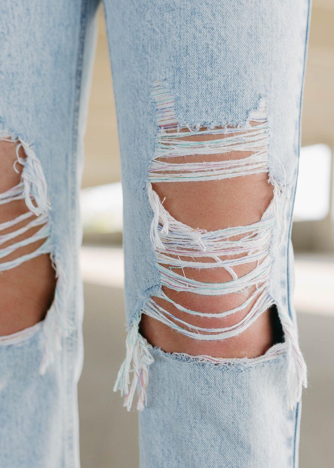 threaded boyfriend jeans